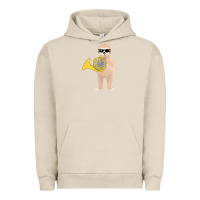 Pigment French Oak funny sloth wearing sunglasses playing french horn Urban Hoodie - linhVisuals