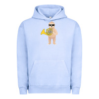 Pigment Grape Ice funny sloth wearing sunglasses playing french horn Urban Hoodie - linhVisuals