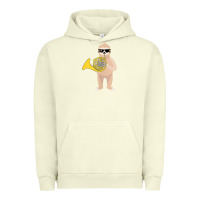 Pigment Pistachio funny sloth wearing sunglasses playing french horn Urban Hoodie - linhVisuals