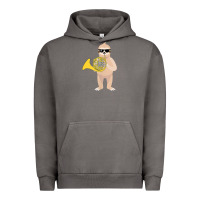 Pigment Tornado funny sloth wearing sunglasses playing french horn Urban Hoodie - linhVisuals