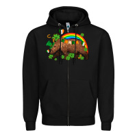 Black st patricks bear ado Zipper Hoodie - AdoDesignShop