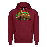 Burgundy st patricks bear ado Zipper Hoodie - AdoDesignShop