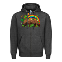 Charcoal Heather st patricks bear ado Zipper Hoodie - AdoDesignShop