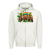 Oatmeal Heather st patricks bear ado Zipper Hoodie - AdoDesignShop