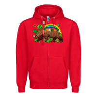 Red st patricks bear ado Zipper Hoodie - AdoDesignShop