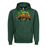 Sports Green st patricks bear ado Zipper Hoodie - AdoDesignShop