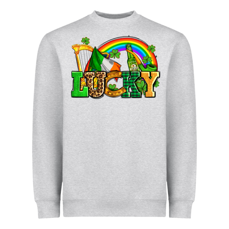 Lucky With St Patricks Elements Heavyweight Sweatshirt by AdoDesignShop | Teevron