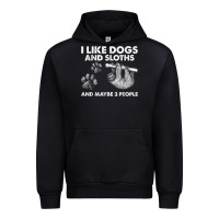 Black i like dogs and sloths and maybe 3 people funny animals Urban Hoodie - linhVisuals