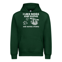 Forest Green i like dogs and sloths and maybe 3 people funny animals Urban Hoodie - linhVisuals