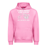 Fuchsia Pink i like dogs and sloths and maybe 3 people funny animals Urban Hoodie - linhVisuals