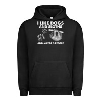 Pigment Black i like dogs and sloths and maybe 3 people funny animals Urban Hoodie - linhVisuals