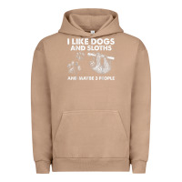 Pigment Burro i like dogs and sloths and maybe 3 people funny animals Urban Hoodie - linhVisuals