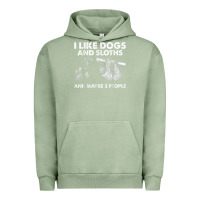 Pigment Oil Green i like dogs and sloths and maybe 3 people funny animals Urban Hoodie - linhVisuals