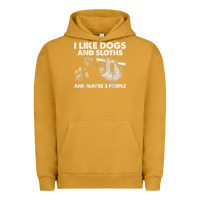 Pigment Peanut Butter i like dogs and sloths and maybe 3 people funny animals Urban Hoodie - linhVisuals