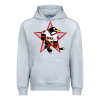 Heather Grey red penguin 1990's russian Urban Hoodie - linhVisuals