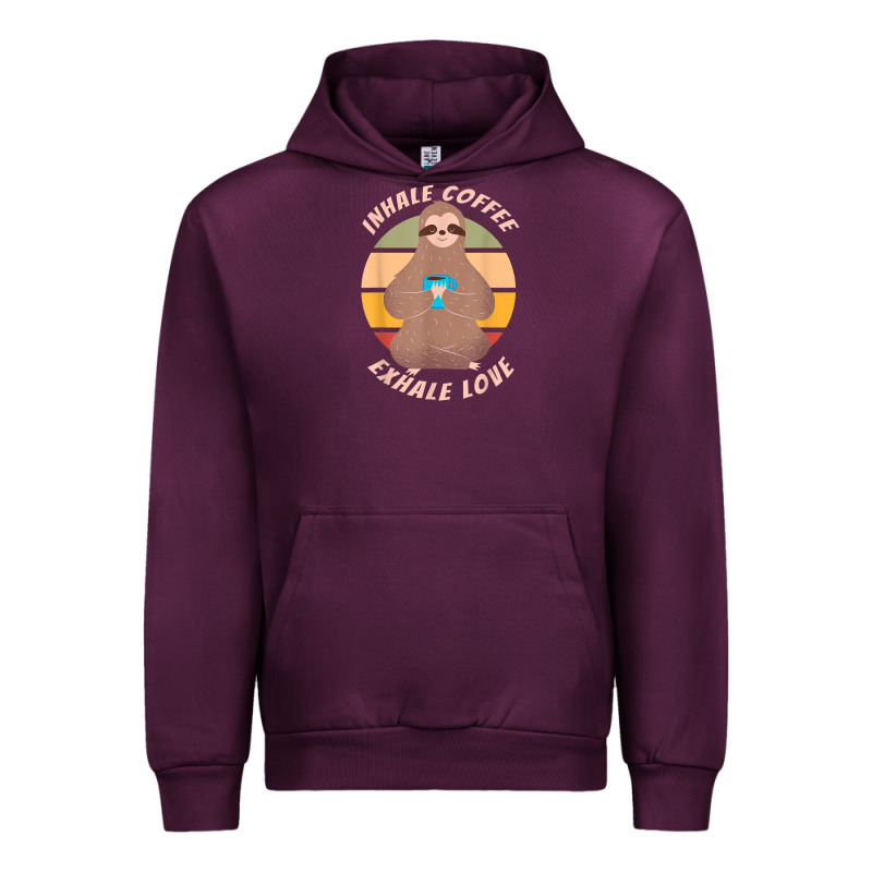 Inhale Coffee Exhale Love Sloth Namaste Yoga Lover Urban Hoodie by linhVisuals | Teevron