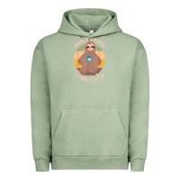 Pigment Oil Green inhale coffee exhale love sloth namaste yoga lover Urban Hoodie - linhVisuals