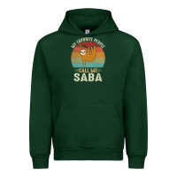 Forest Green mens my favorite people call me saba cute sloth lover grandpa premium Urban Hoodie - linhVisuals