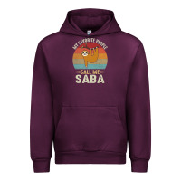 Mauve Wine mens my favorite people call me saba cute sloth lover grandpa premium Urban Hoodie - linhVisuals