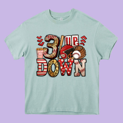 Three Up Three Down Baseball Heavy Core Tee Designed By Jasminsmagicworld