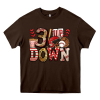Chocolate Brown three up three down baseball Heavy Core Tee - Jasminsmagicworld