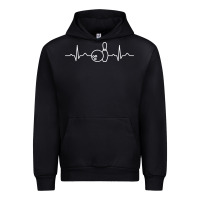 Black bowling heartbeat bowler ecg bowling ball tournament gift sweatshirt Urban Hoodie - linhVisuals