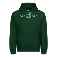 Forest Green bowling heartbeat bowler ecg bowling ball tournament gift sweatshirt Urban Hoodie - linhVisuals