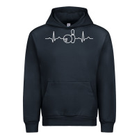 Navy bowling heartbeat bowler ecg bowling ball tournament gift sweatshirt Urban Hoodie - linhVisuals