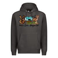Smoke Peace Love Bengal Cat Premium Hoodie - LillyAllenDesigns