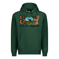 Sports Green Peace Love Bengal Cat Premium Hoodie - LillyAllenDesigns
