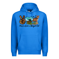 True Royal Peace Love Bengal Cat Premium Hoodie - LillyAllenDesigns
