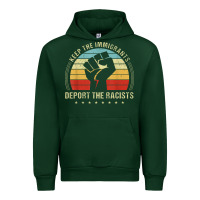 Forest Green keep the immigrants deport the racists Urban Hoodie - linhVisuals