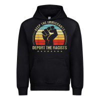 Black keep the immigrants deport the racists Urban Hoodie - linhVisuals