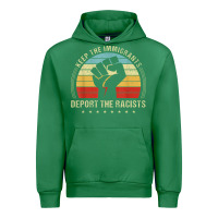 Emerald keep the immigrants deport the racists Urban Hoodie - linhVisuals