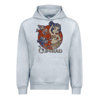 Heather Grey cuphead cala maria airplane attack t shirt Urban Hoodie - linhVisuals