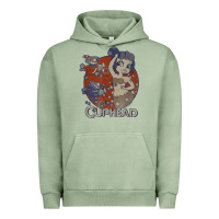 Pigment Oil Green cuphead cala maria airplane attack t shirt Urban Hoodie - linhVisuals