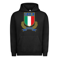 Pigment Black italian rugby federation Urban Hoodie - linhVisuals