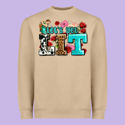 Valentines Day Lets Get Lit Heavyweight Sweatshirt Designed By Adodesignshop