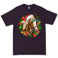 Plum horse christmas wreath Premium Tee - CowGirlArtShop