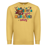 Antique Gold just a girl who loves cows Premium Sweatshirt - JahusDesignShop