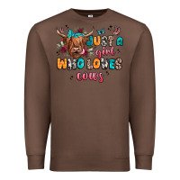 Chestnut just a girl who loves cows Premium Sweatshirt - JahusDesignShop