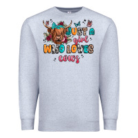 Heather Grey just a girl who loves cows Premium Sweatshirt - JahusDesignShop