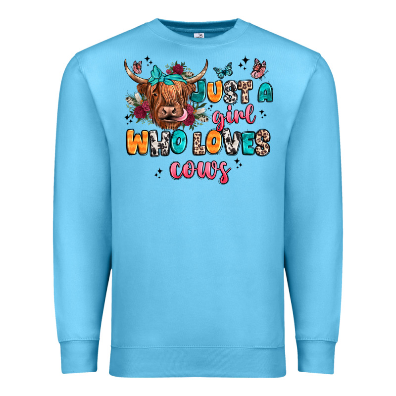 Just A Girl Who Loves Cows Premium Sweatshirt by JahusDesignShop | Teevron