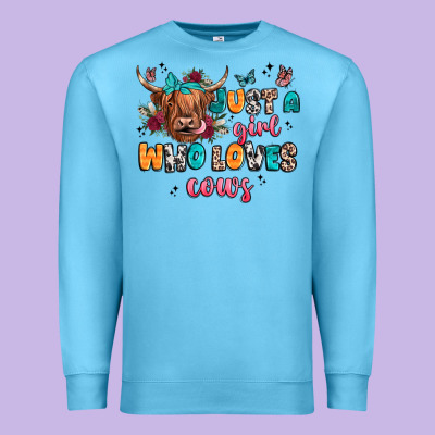 Just A Girl Who Loves Cows Premium Sweatshirt Designed By Jahusdesignshop