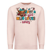 Pale Pink just a girl who loves cows Premium Sweatshirt - JahusDesignShop