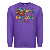 Purple just a girl who loves cows Premium Sweatshirt - JahusDesignShop