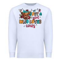 White just a girl who loves cows Premium Sweatshirt - JahusDesignShop