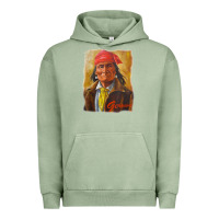 Pigment Oil Green geronimo apache warrior native american t shirt Urban Hoodie - linhVisuals