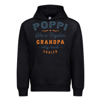 Black Mens Poppi Like a Regular Grandpa Funny Fathers Day Urban Hoodie - linhVisuals