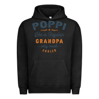 Pigment Black Mens Poppi Like a Regular Grandpa Funny Fathers Day Urban Hoodie - linhVisuals